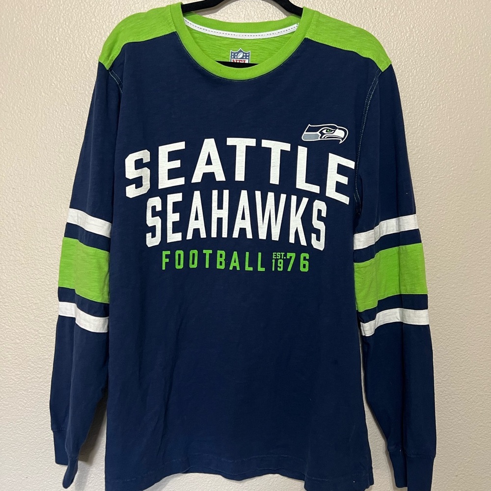Seattle Seahawks Navy/Green Shirt with Logo
